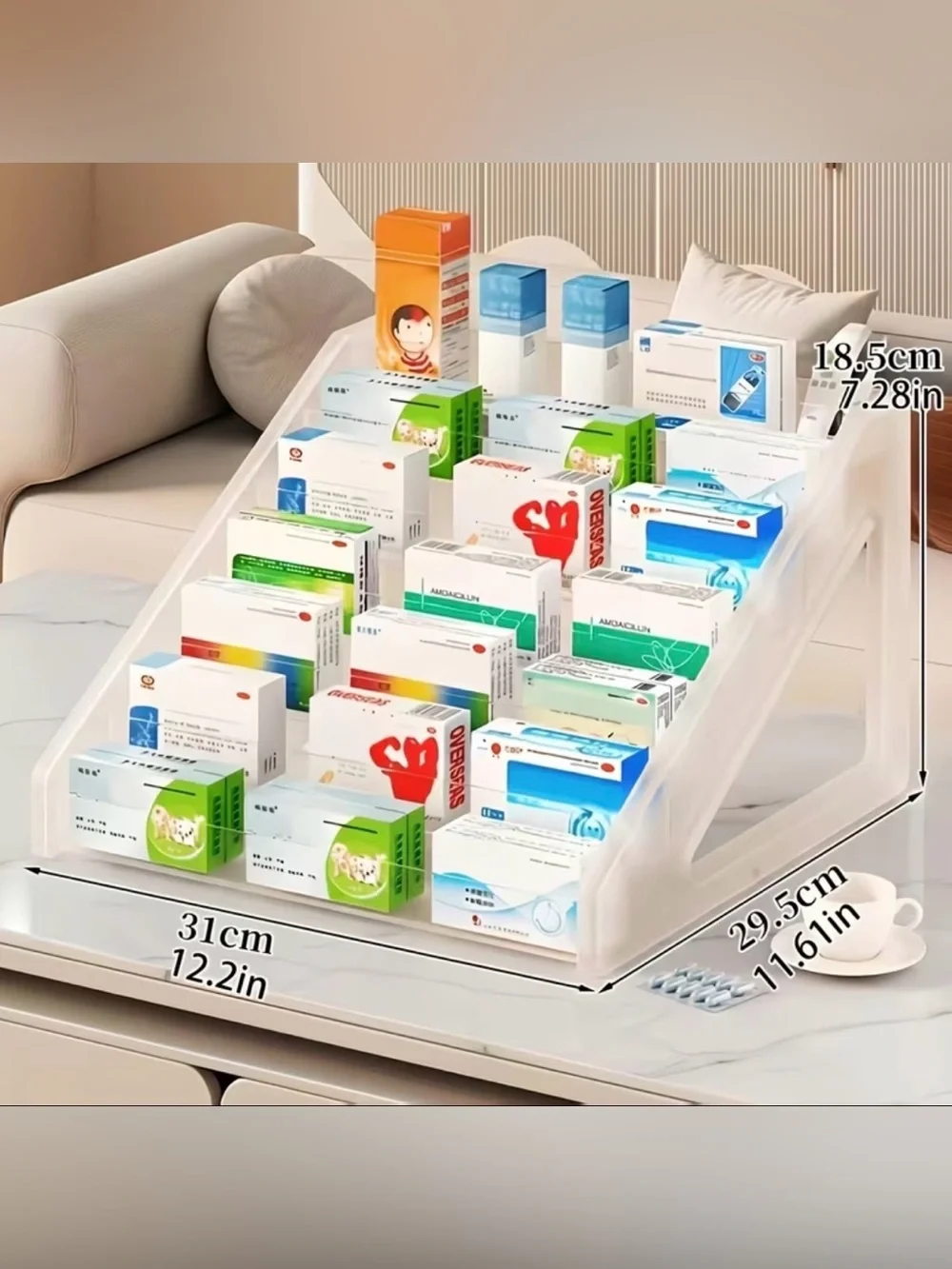 Clear Acrylic Multi-Layer Cosmetic Organizer - Transparent